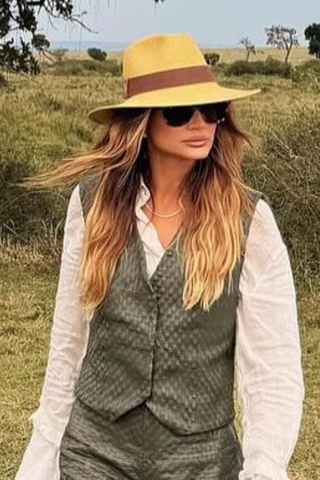 Colete de Couro Pelica em Tressê - Cintia | Verde