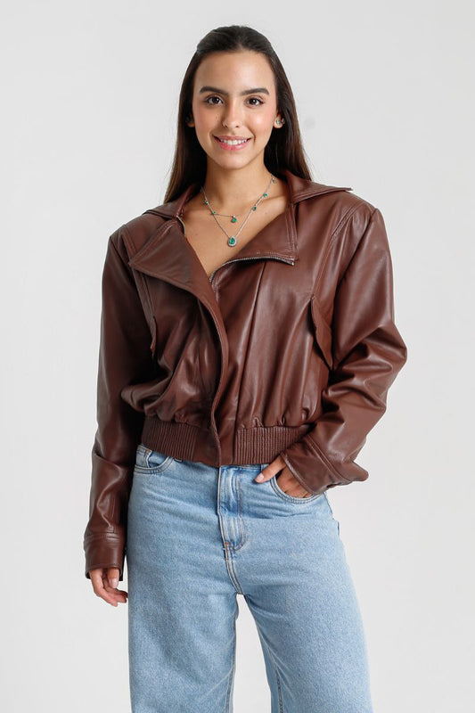 Cropped Suede Leather Jacket with Fringes - Samara