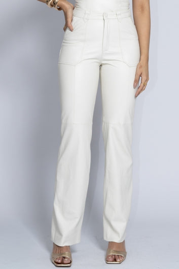 Calça de Couro Pelica - Roberta | Off White