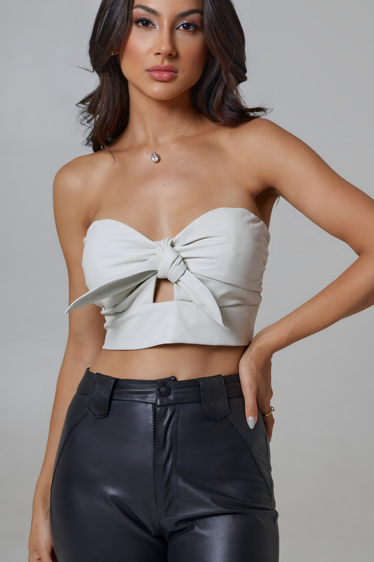Top de Couro Pelica - Nádia | Off White