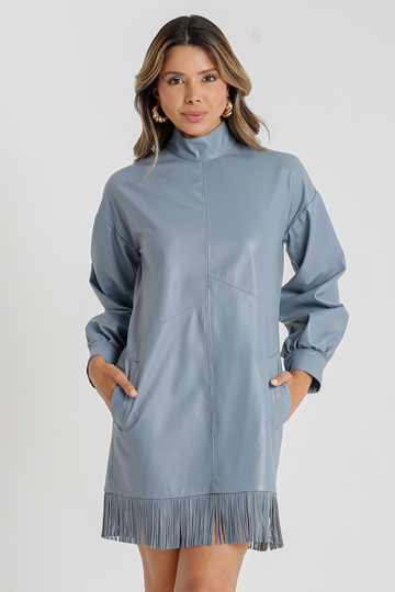 Pelica Leather Midi Dress with Braids - Ticiane