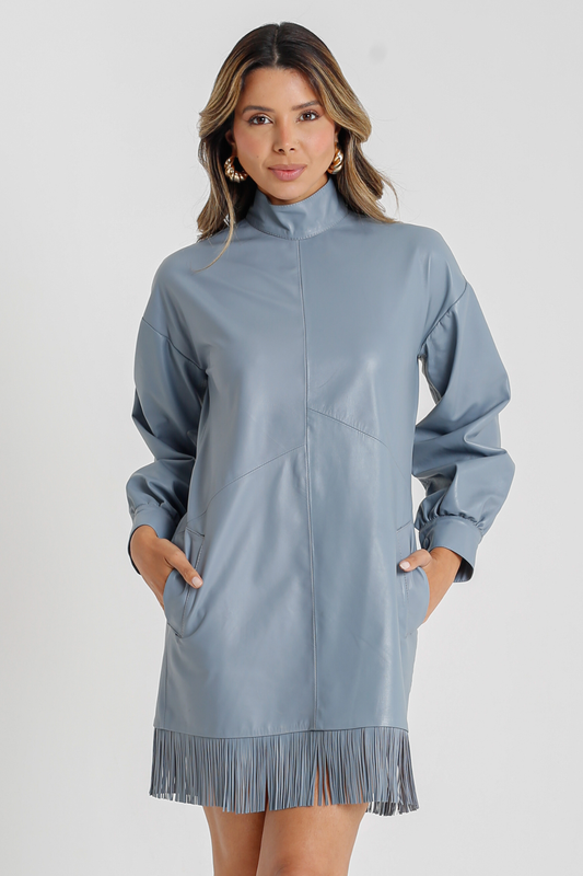 Pelica Leather Midi Dress with Braids - Ticiane