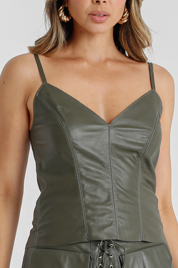 Regata de Couro Pelica - Carol | Verde Musgo