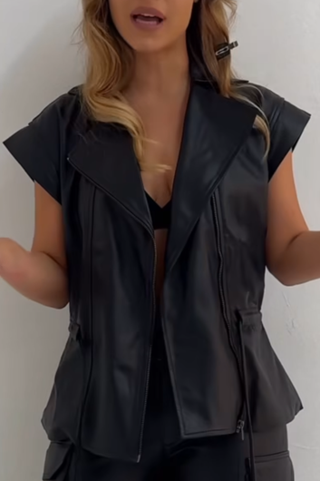 Colete Parka de Couro Pelica - Maria