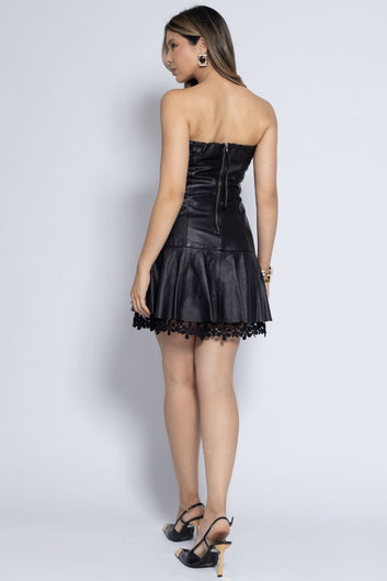Vestido Curto Couro Pelica - Penélope