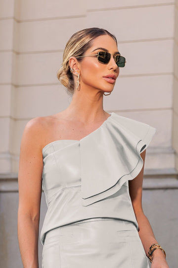 Blusa de Couro Pelica - Sabrina | Off White