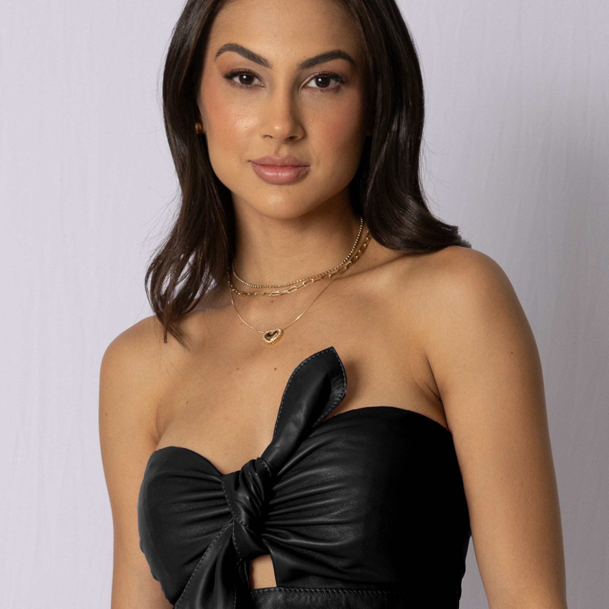 Top de Couro Pelica - Nádia | Preto