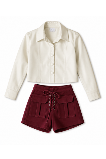 Camisa INFANTIL de Couro Pelica - Eloah | Off White