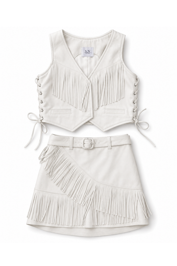Saia INFANTIL de Couro Pelica - Vick | Off White