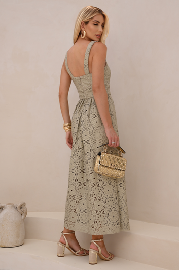 Vestido Midi de Couro Pelica - Thassia | Flor em Laser