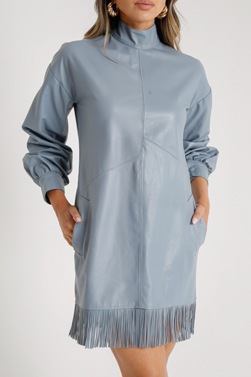 Pelica Leather Midi Dress with Braids - Ticiane